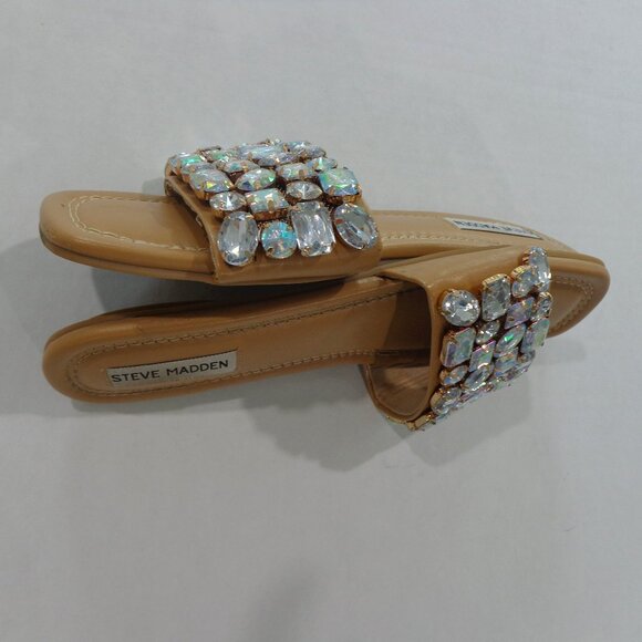 Steve Madden Women's Brionna Rhinestone Slip on Sandals Slide Size 7.5 - Picture 4 of 5